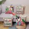 Hello Summer Vibes Flamingo Decorative Throw Pillow Covers 18 x 18 Set of 4, Stay Awhile Tropical Hawaii Palm Leaves Porch Outdoor Home Decor, Swim Ring Plaid Farmhouse Couch Cushion Case